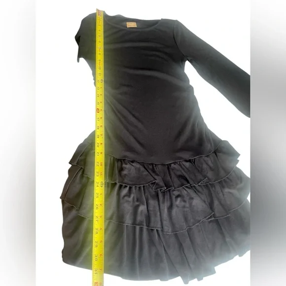 NWT Free People Good Feels Long Sleeve Mini Ruffle Dress Black Sz SMALL festival - Picture 14 of 16